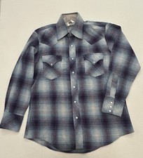 Vintage Miller Western Wear Men's Long Sleeve Pearl Snap Shirt Size 16-34