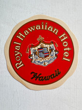 Vintage 1940-50's Royal Hawaiian Hotel Honolulu Hotel Luggage Label  Embossed!