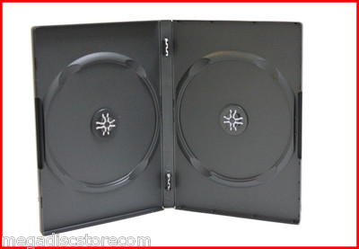 20 Pk Premium 14mm Black 2 Discs Dual CD DVD Storage Case Box  Machinable Double
