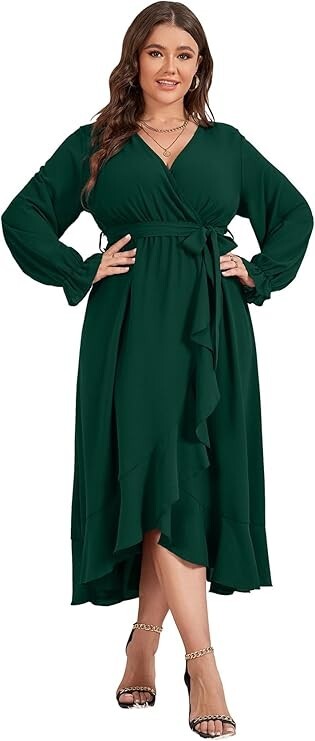 Plus Size Sparkly Sequin Velvet Top For Women – Long Sleeve V-Neck Party Blouse