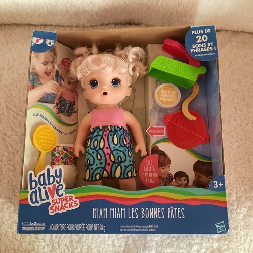 Hasbro Poupée Baby Alive Lil Snacks, mange et fait caca, poupée de 20,3