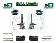 6" / 3 inch Spindle Block LIFT Kit Brakeline, fits 2007 - 2021 Toyota Tundra 2WD