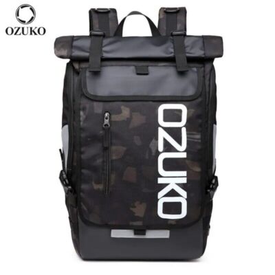 OZUKO Casual Sport Backpack Travel Laptop Male School  Capacity Waterproof Bag