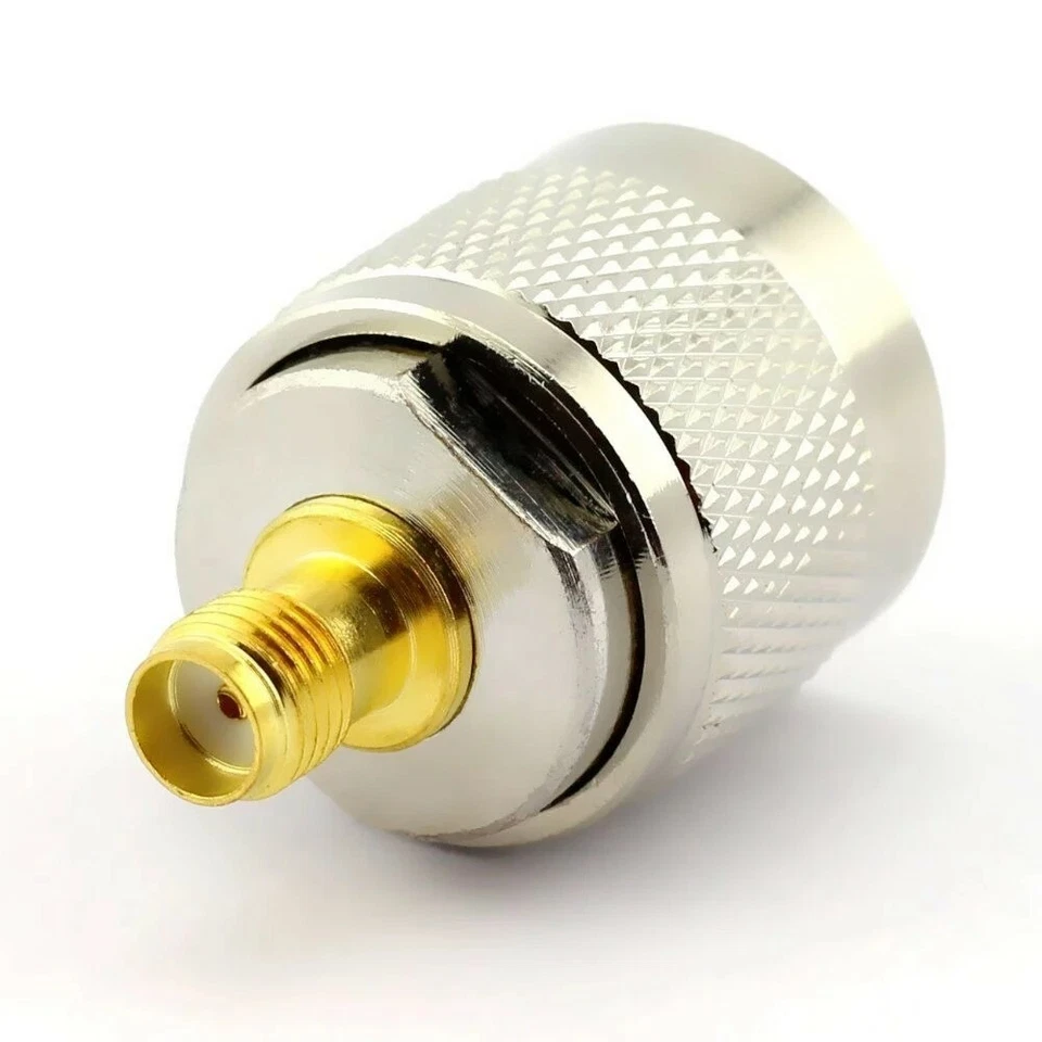N-Type Male Plug to SMA Female Jack RF Adapter Barrel Connector - Image 2 of 2