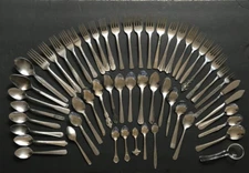 Flatware Stainless Mixed Lot 54 Pieces Flatware Spoons Forks Butter Knifes