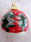 Vintage Plastic ROUND BALL 2" ORNAMENT Snowman & Christmas Tree Winter Design — photo 9