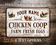 Chicken Coop Personalized Vintage Theme Metal Sign
