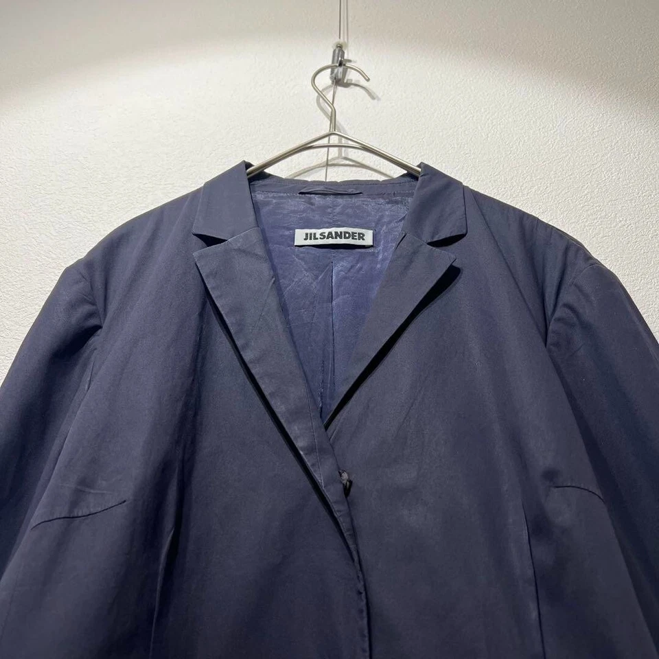 Blazer feminino JIL SANDER design de algodão jaqueta sob medida feita na Itália - Imagem 3 de 4