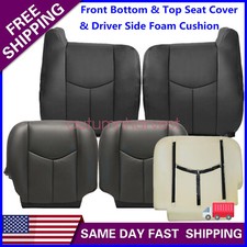 Fits 03-06 Gmc Sierra Front Leather Seat Cover Foam Cushion No Armrest Gray
