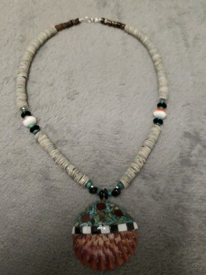 18''NATIVE AMERICAN  SPINEY OYSTER  NECKLACE.