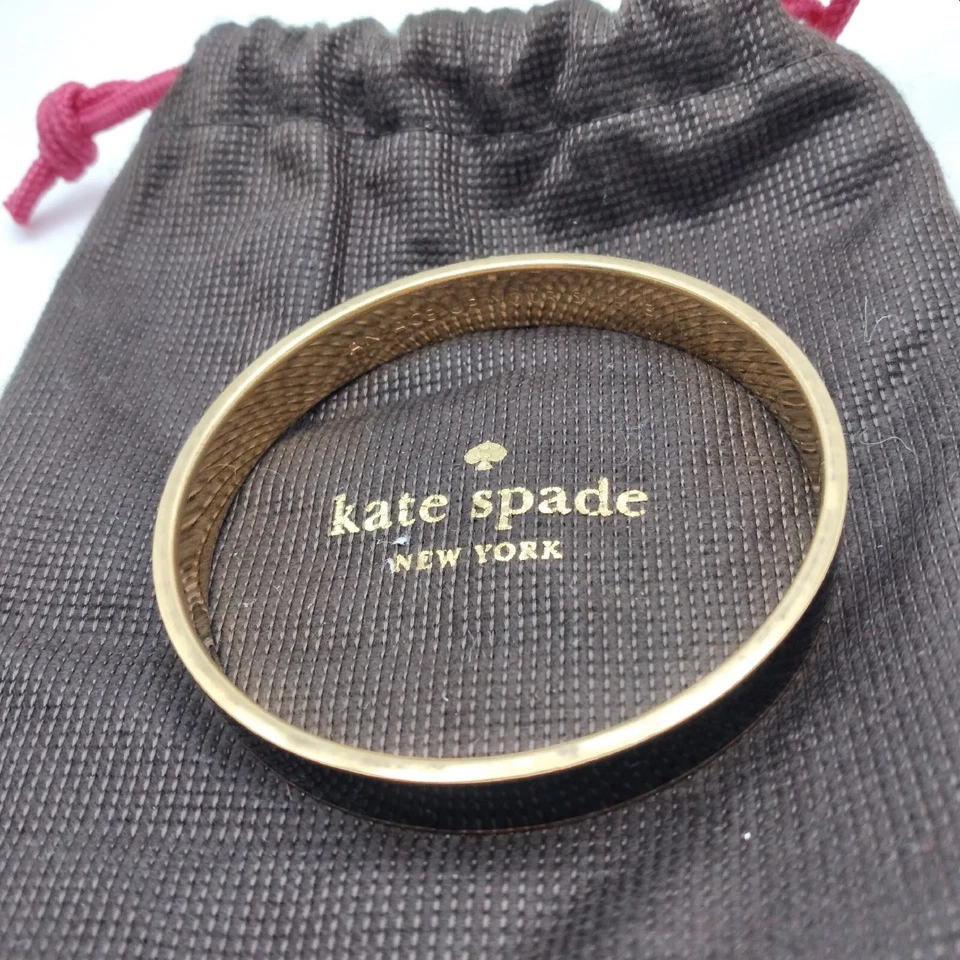 Brazalete Brazalete Kate Spade New York Negro Esmalte Tono Dorado Bisagras Foto 3 de 4