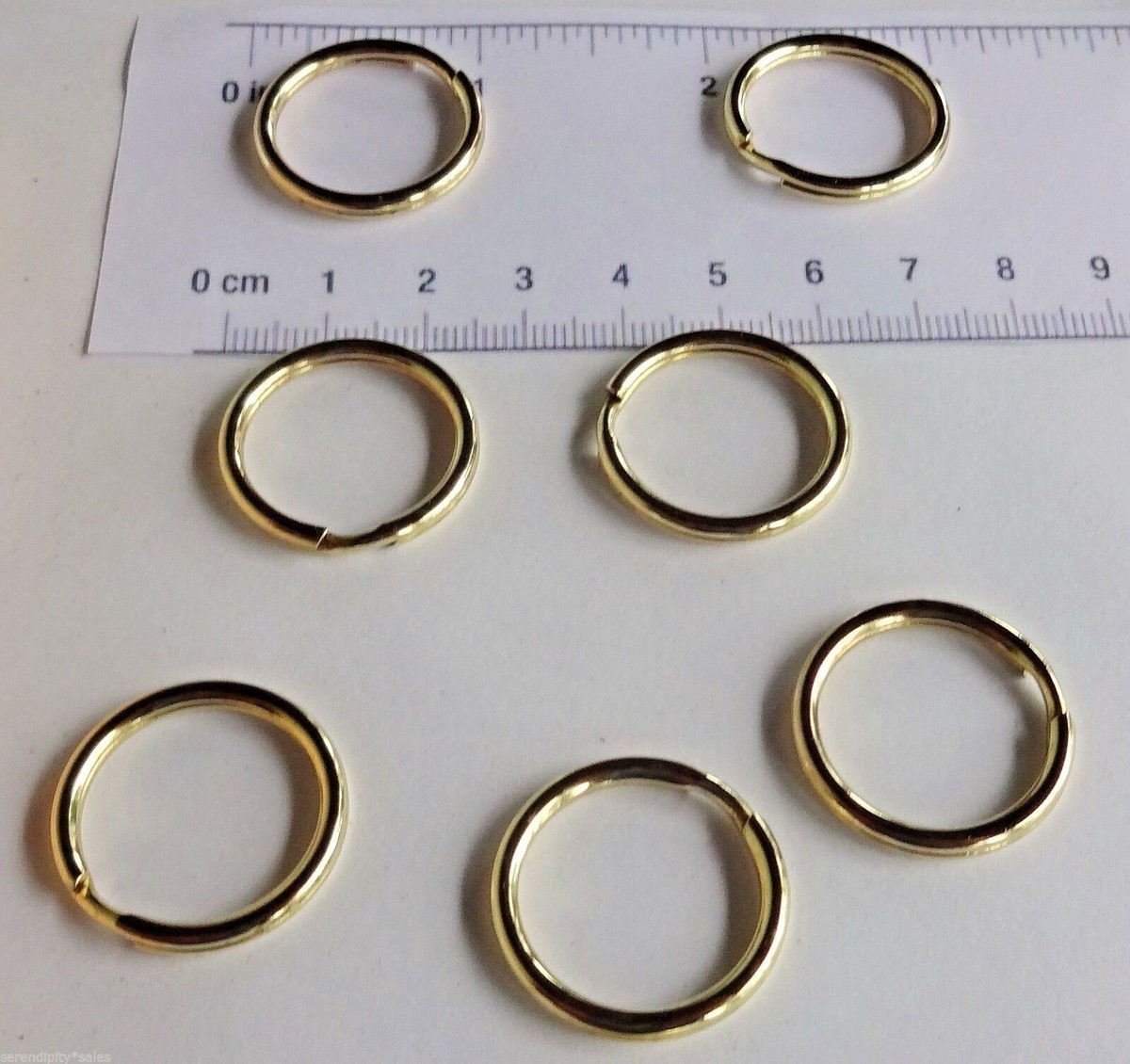 6 Solid Brass Split Key Rings 24mm / 0.97