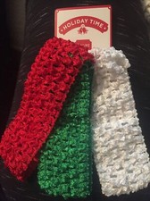 Christmas Stretchy Headbands 3 Pack Red Green White
