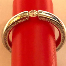 Platin-Spannring 18 mm + Diamanten + Garantieerklärung - Wertanlage und Schmuck