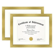 11x14 Certificate Frame with Mat for 8.5x11 Documents Awards Wide Molding