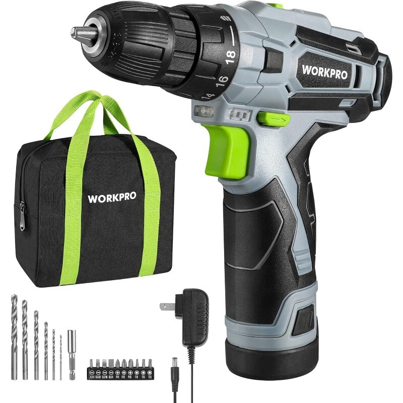Cordless Drill Driver Kit 12V Electric Screwdriver Driver Tool 3/8