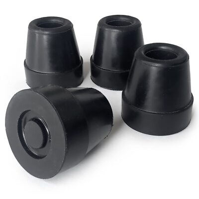 DMI Durable Replacement Quad Cane Tips, Extra Stability, No-Slip Grip, 1/2 Inch