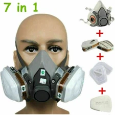 6200 /6001/501/5N11 7pcs Suit Respirator Painting Spraying Face Gas Mask Size M