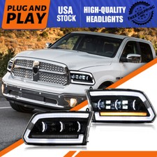 Pair Full Led Headlights For 2009-2018 Ram 1500 2500 3500 Sequential Animation Pair Full Led Headlights For 2009-2018 Ram 1500 2500 3500 Sequential Animation
