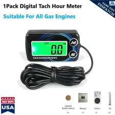 Motorcycle Digital Engine Tach Hour Meter Tachometer Gauge Engine RPM Waterproof