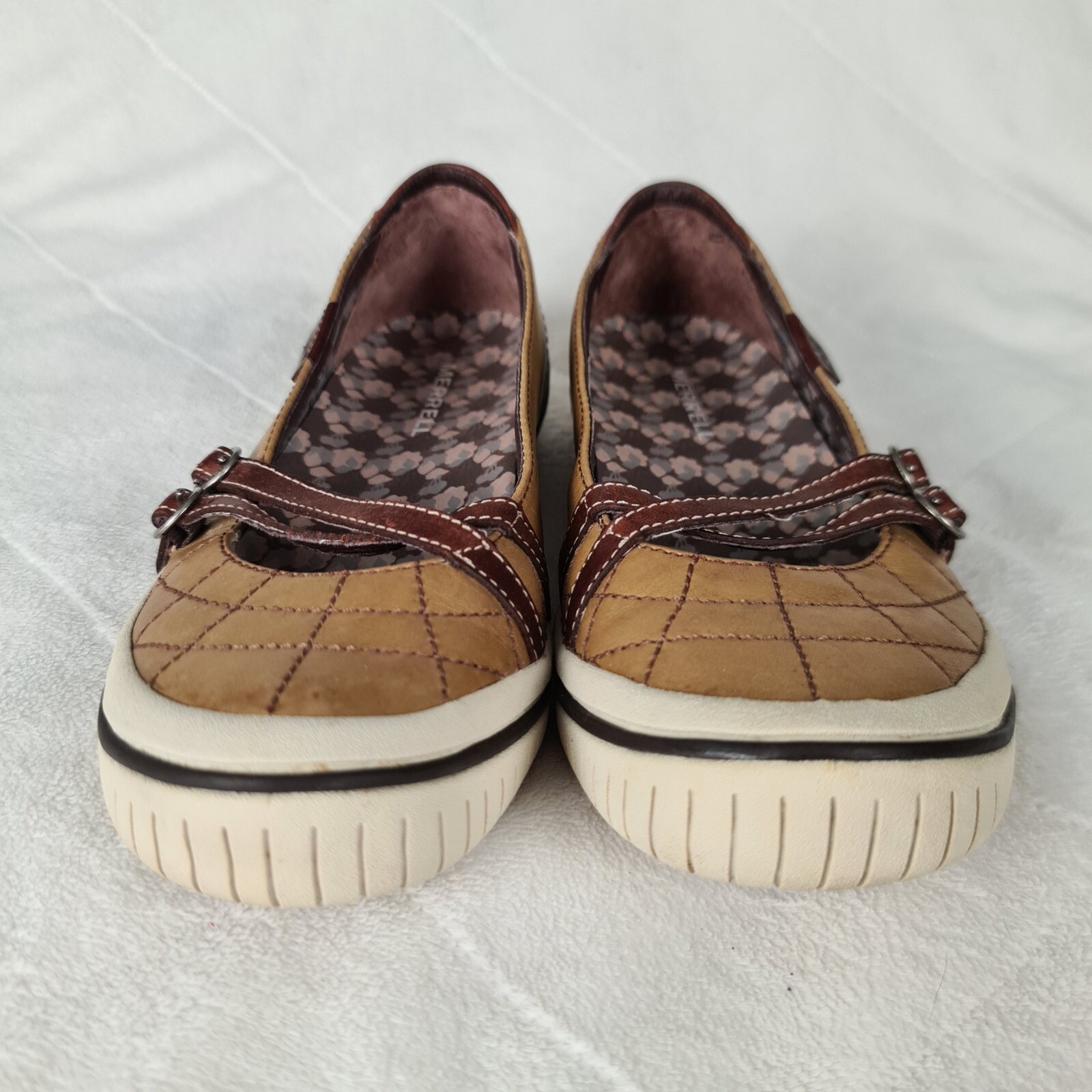Scarpe Merrell donna Zodiac pelle marrone Mary Jane 8 5 casual comode trapuntate