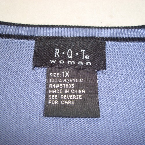 R.Q.T Woman Periwinkle Cardigan Sweater Attached Tank Womens Size 1X - Picture 2 of 11