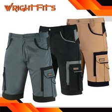 Mens Cargo Work Shorts Multi Pocket Combat Style Black Grey Khaki Workwear
