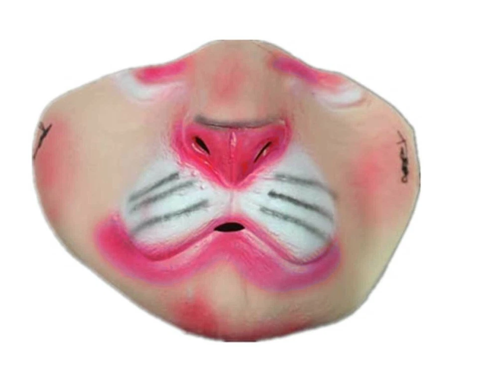 Easter BUNNY Latex LOWER HALF FACE MASK Novelty Costume Funny Gag-KITTY CAT LION - Image 2 of 4