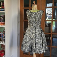 Alice + Olivia Metallic Brocade Fit & Flare Dress, Size 4, Retail $695