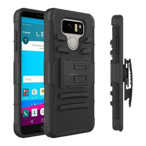 Per LG G5 / LG G6 / LG G7 custodia armatura con clip da cintura cavalletto + protezione schermo - Foto 14 di 18