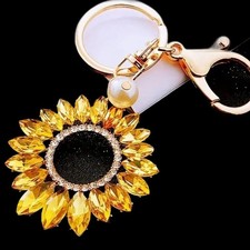 BAG CHARM Sunflower Crystal Rhinestone Keychain Bag Charm