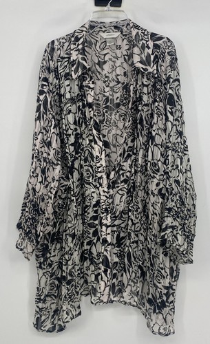 Cj Banks Womens Plus Size Tunic Blouse Crew Neck 3/4 Sleeve Size 3X 24