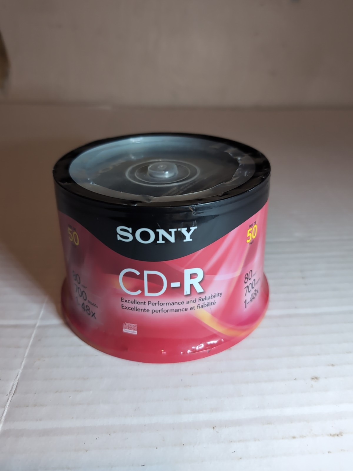 SONY CD-R 80 Minute Blank 700MB 1-48X Recordable Disc 50 Pack New Sealed