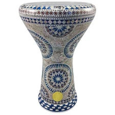 The " Blue Nile " Gawharet El Fan Darbuka 17" Drum Mother of Pearl Darbuka