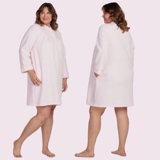 Miss Elaine Women's Brushed Back Terry Short Robe, Light Pink LARGE 