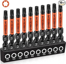 10-pack T25 Torx Bits For Impact Driver T-25 Torxstar Bit Set 2 Long Magnet 10-pack T25 Torx Bits For Impact Driver T-25 Torxstar Bit Set 2 Long Magnet