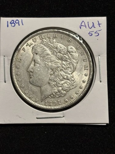 1891 P-Morgan Silver Dollar $1 AU+ Philadelphia Mint 90% Silver,
