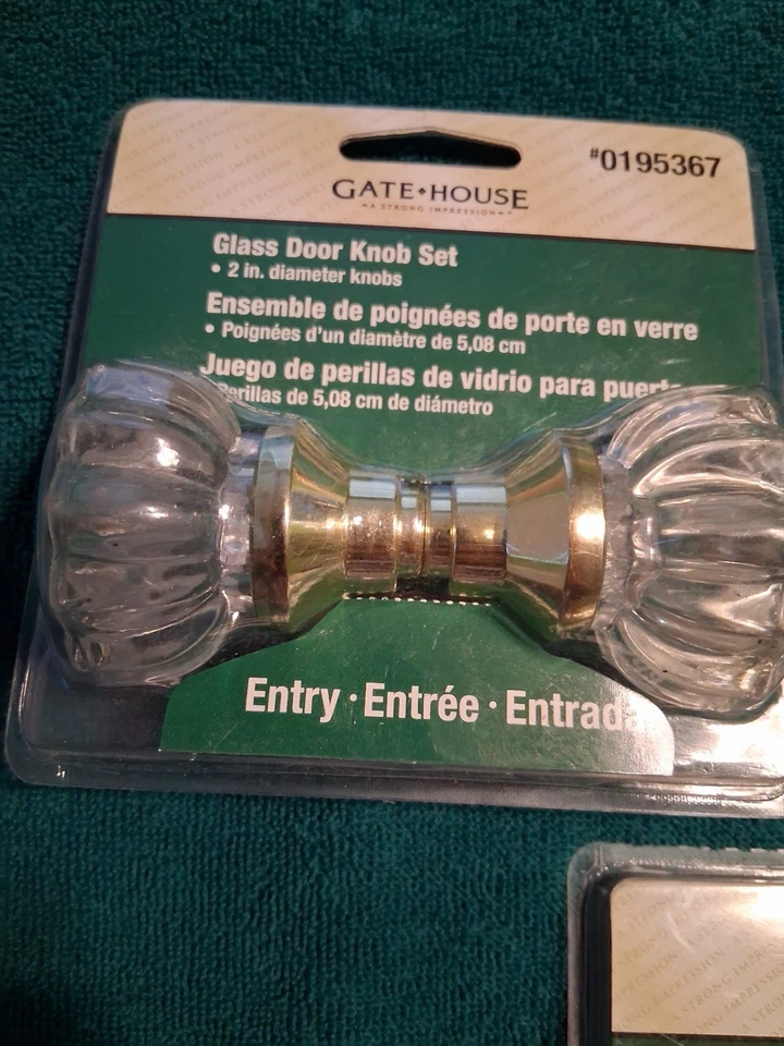 Maçaneta de porta com acabamento em latão de vidro nova entrada de casa portão #0195367 fechada - Imagem 2 de 3