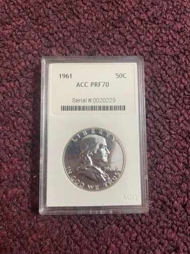 1961 Franklin Half Dollar ACC PRF70 Proof Silver 50C Philadelphia #0020229