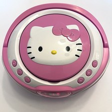 Hello Kitty CD Player Boombox Radio AM/FM Model KT2025 LED Light Show Tested