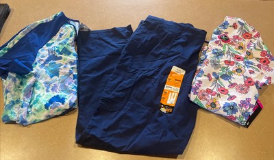 3 Pieces Scrubstar Women's Core Premium Scrubs 2 Tops & Drawstring Pants XL 2XL