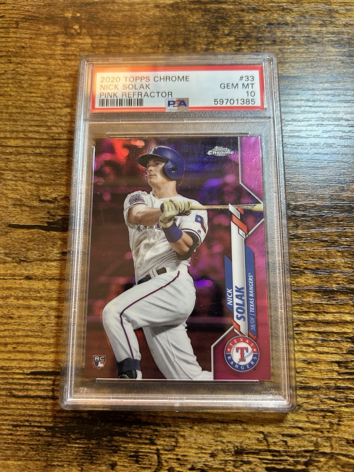 2020 Topps Chrome - Psa 10 Nick Solak #33 Pink Refractor (RC)