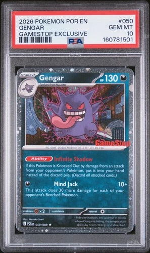 2026 POKEMON POR EN-PERFECT ORDER GAMESTOP EXCLUSIVE #050 GENGAR PSA 10