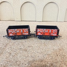 HORNBY RAILWAYS OO GAUGE R010  RAKE OF 2  PUGH & CO OPEN WAGONS   FREE POST