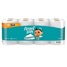 Toilet Paper 16 Mega Rolls 64 Regular - Soft, Strong Tissue