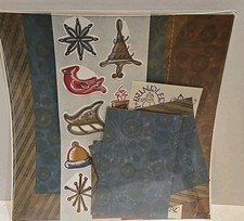 Creative Memories 12x12 Winter Christmas Paper Kit With Stickers.