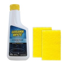 Cerama Bryte Combo Kit Pads Removes Tough Stains Cooktop and Stove Top Cleaner