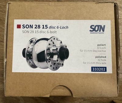 SON 28 15 x 100 6-bolt Dynamo Hub - 32h - Polished | eBay
