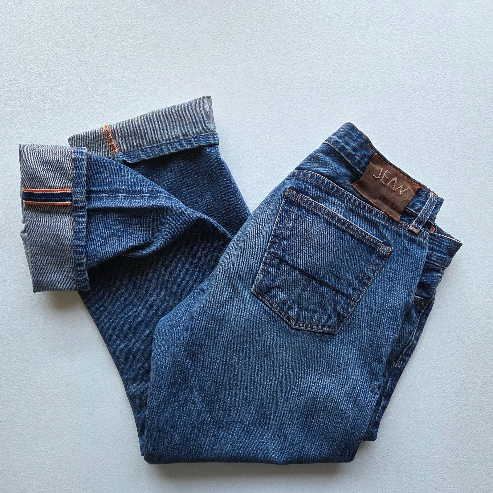 Jean Shop Selvedge Jeans Mens 33 Slim Fit Denim Jeans Medium Wash  Button Fly