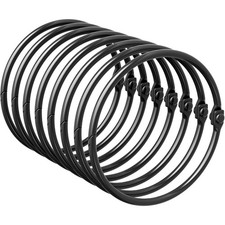 Rust Proof Anti Drop Black Shower Curtain Rings Hooks for Bathroom Rod